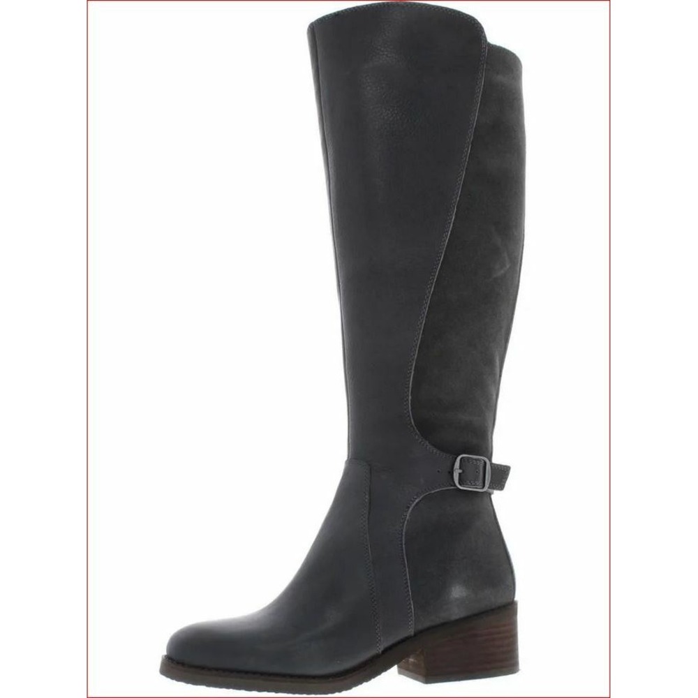 Lucky Brand women leather suede boots shoes Timinii sz 5 M blue grey 150